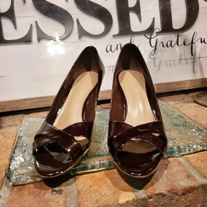 Franco Sarto L-Fresh Wedge Burgundy Weave Heel Wmns Sz 8.5